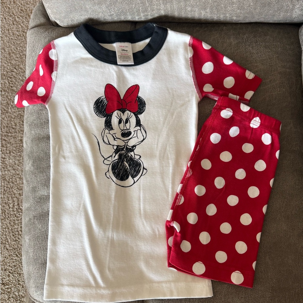 Hanna Andersson White & Red Minnie Mouse Polka Dot Pajama Set